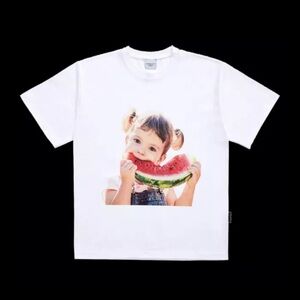 ADLV Girl Eats Watermelon White Cotton Oversize T-Shirt Sz 1